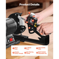 Multi-Grind Sharpening System, Vari-Grind Pro Sharpening Jig Kit for 6" & 8" Bench Grinders – with Platform, Long Support Arm & Fingernail Gouge Jig, for Chisels, Woodturning, Plane Irons