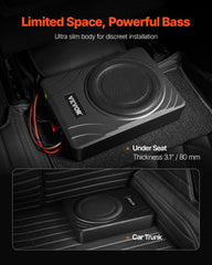 8" 300W Under Seat Car Subwoofer Slim Powered Car/Truck Subwoofer System