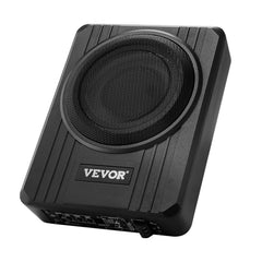 8" 400W Underseat Car Subwoofer, Slim Powered Car Subwoofers Under the Seat, Low Profile Audio Sub Built-in Amplifier, High/Low Level Input & Volume Controller for SUVs, Car, Truck, RV