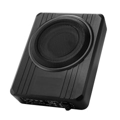 8" 400W Underseat Car Subwoofer, Slim Powered Car Subwoofers Under the Seat, Low Profile Audio Sub Built-in Amplifier, High/Low Level Input & Volume Controller for SUVs, Car, Truck, RV