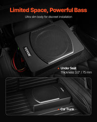 10" 240W Under Seat Car Subwoofer Slim Powered Car/Truck Subwoofer System