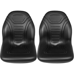Tractor Seat High Back Mower Seat Black Vinyl Forklift Drain Hole Pair