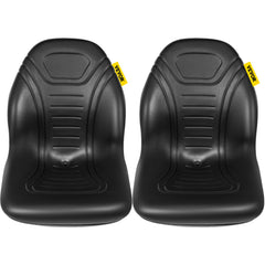 Tractor Seat High Back Mower Seat Black Vinyl Forklift Drain Hole Pair