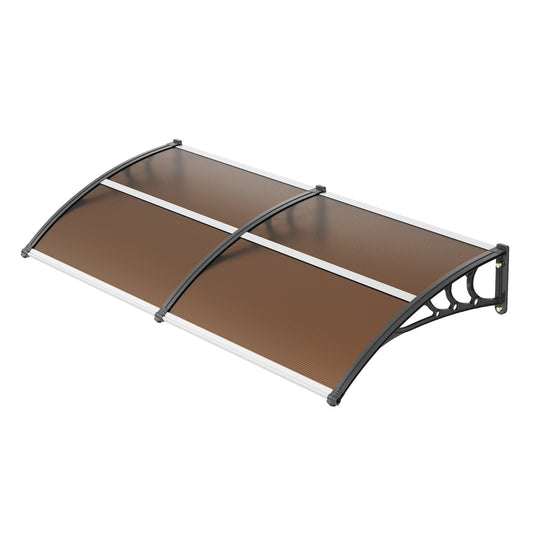Window Door Awning Canopy 965 x 1987 mm, UPF 50+ Polycarbonate Entry Door Outdoor Window Awning Exterior, Front Door Overhang Awning for Sun Shutter, UV, Rain, Snow Protection, Hollow Sheet