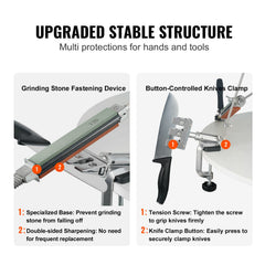 Knife Sharpener Kit, Rotation Flip Fixed Angle Knife Sharpening System with 12 Whetstones 120-10000 Grit, Professional Kitchen Chef Knife Sharpening Kit for All Knives and Scissors