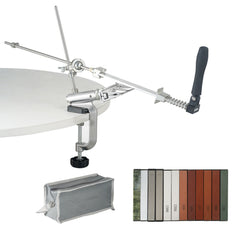 Knife Sharpener Kit, Rotation Flip Fixed Angle Knife Sharpening System with 12 Whetstones 120-10000 Grit, Professional Kitchen Chef Knife Sharpening Kit for All Knives and Scissors
