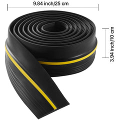 Garage Door Threshold Seal Strip, 12 FT Universal Garage Door Floor Seal Strip with Adhesive, Garage Door Bottom Weatherproof Strip, Upgraded Thick PVC DIY Weather Stripping Replacement, Black