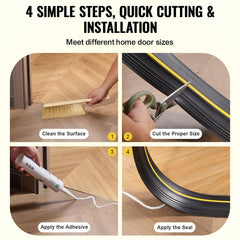 Garage Door Threshold Seal Strip, 16.5 FT Universal Garage Door Floor Seal Strip with Adhesive, Garage Door Bottom Weatherproof Strip, Upgraded Thick PVC DIY Weather Stripping Replacement, Black