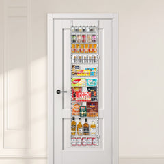 10-Tier Over the Door Pantry Organizer Hanging Storage Rack Adjustable