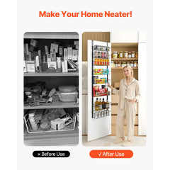 8-Tier Over the Door Pantry Organizer Hanging Storage Rack Adjustable