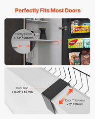 Over the Door Pantry Organizer, 9-Tier Pantry Organization and Storage, Heavy-Duty Steel Hanging Spice Rack, Adjustable Wall Seasoning Shelves, for Home Kitchen Laundry Room Bathroom, Black