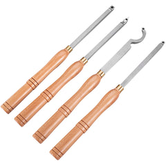 VEVOR Wood Turning Tools for Lathe 4 PCS Set, Carbide Lathe Tools with Diamond Shape, Round, Square Cutters, Turning Lathe Chisels with Comfortable Grip Handles Lathe Tools for Craft DIY Hobbyists
