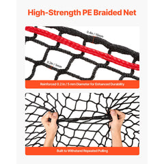 Round Bale Hay Net, 1.8 x 1.8 x 1.8 m, 38.1 x 38.1 mm Holes, PE Material, Knotless Design, with Zip Ties, Needle Shuttle, Repair Twine and Storage Bag, Slow Feeder Round Bale Net for Horses