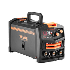 MIG Welder, 130A Synergic Mig Welding Machine, 2-in-1 Gas MIG/Gasless Flux Core MIG Multi-Process Welder Machine, Portable Mig Welder with IGBT Inverter Technology & Digital Display Screen