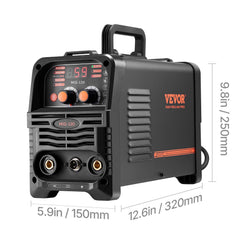 MIG Welder, 130Amp Synergic Mig Welding Machine, 3-in-1 Flux Core MIG/Stick/Lift TIG Multi-Process Welder Machine, Portable Mig Welder with IGBT Inverter Technology & Digital Display Screen