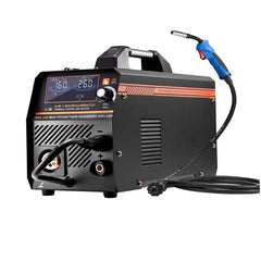 MIG Welder, 160A Synergic Mig Welding Machine, 4-in-1 Gas MIG/Flux Core MIG/Stick/Lift TIG Multi-Process Welder Machine with IGBT Inverter Technology and LCD Screen Display