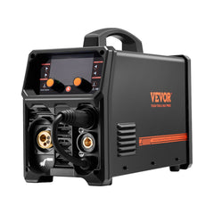 MIG Welder, 200A Synergic Mig Welding Machine, 4-in-1 Gas MIG/Flux Core MIG/Stick/Lift TIG Multi-Process Welder Machine with IGBT Inverter Technology and LCD Screen Display