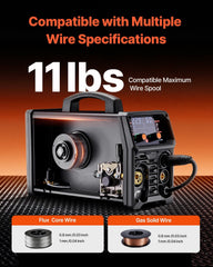 MIG Welder, 200A Synergic Mig Welding Machine, 4-in-1 Gas MIG/Flux Core MIG/Stick/Lift TIG Multi-Process Welder Machine with IGBT Inverter Technology and LCD Screen Display