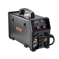 MIG Welder, 200A Synergic Mig Welding Machine, 4-in-1 Gas MIG/Flux Core MIG/Stick/Lift TIG Multi-Process Welder Machine with IGBT Inverter Technology and LCD Screen Display