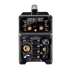 MIG Welder, 200A Synergic Mig Welding Machine, 4-in-1 Gas MIG/Flux Core MIG/Stick/Lift TIG Multi-Process Welder Machine with IGBT Inverter Technology and LCD Screen Display