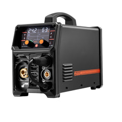 Pro MIG Welder, 200Amp Pluse Mig Welding Machine, 5-in-1 Synergic Welder Machine MIG Pluse/Gas MIG/Flux Core MIG/Stick/Lift TIG with IGBT Inverter Technology and LCD Screen Display