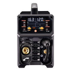 Pro MIG Welder, 200Amp Pluse Mig Welding Machine, 5-in-1 Synergic Welder Machine MIG Pluse/Gas MIG/Flux Core MIG/Stick/Lift TIG with IGBT Inverter Technology and LCD Screen Display