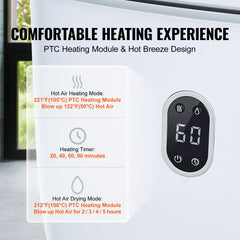 35L Large Towel Warmer Bucket with LED Screen Drying Fuction & Timer White