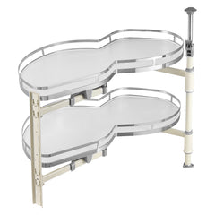 Swing Left Blind Corner Cabinet, Pull Out Organizer for 36 inch Width Blind Cabinet, 2 Tier Height Adjustable Swing Tray, Soft Close Kitchen Cloud Blind Organizer, Left Open