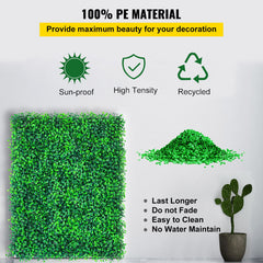 Artificial Boxwood Panels, 20 PCS 20\"x20\" Boxwood Hedge Wall Panels, PE Artificial Grass Backdrop Wall 1.6\", Privacy Hedge Screen for Decoration of Outdoor, Indoor, Garden, Fence, and Backyar