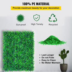 Artificial Boxwood Panels, 6 PCS50.8x50.8cmBoxwood Hedge Wall Panels, PE Artificial Grass Backdrop Wall 4 cm, Privacy Hedge Screen for Decoration of Outdoor, Indoor, Garden, Fence, and Backyard