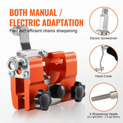 Chainsaw Sharpener Hand Crank Chainsaw Chain Sharpener for 4-22" Chain Saw