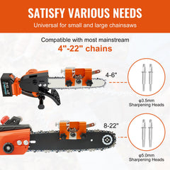 Chainsaw Sharpener Hand Crank Chainsaw Chain Sharpener for 4-22" Chain Saw