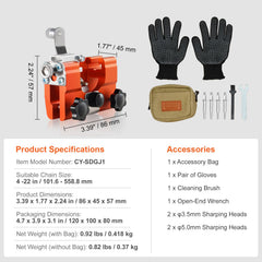 Chainsaw Sharpener Hand Crank Chainsaw Chain Sharpener for 4-22" Chain Saw