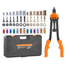 Rivet Nut Tool, 16” Rivnut Tool Kit with 13PCS Metric and SAE Mandrels, 186PCS Rivet Nuts, M3, M4, 10-24, M5, M6, 1/4-20, 8-32, 5/16-18, M8, 3/8-16, M10, M12, 1/2-13, With Carrying Case