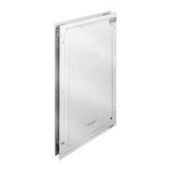 Pet Door, 33.7 x 50.9 cm Aluminum Frame with Lock and Flap System, Weatherproof Doggy Door, Easy to Install in Interior or Exterior Doors, Pet Door Suitable for Cat Doggie Kitties (White-L)