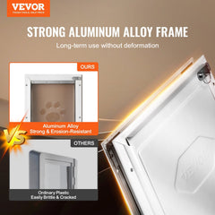 Pet Door, 21 x 30.3 cm Aluminum Frame with Lock and Flap System, Weatherproof Doggy Door, Easy to Install in Interior or Exterior Doors, Pet Door Suitable for Cat Doggie Kitties (White-Small)
