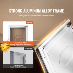 Pet Door, 21 x 30.3 cm Aluminum Frame with Lock and Flap System, Weatherproof Doggy Door, Easy to Install in Interior or Exterior Doors, Pet Door Suitable for Cat Doggie Kitties (White-Small)