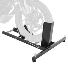 Motorcycle Wheel Chock Upright, 816.5 kg Capacity, Heavy-duty Steel Motorcycle Front Wheel Stand with 6 Adjustable Holes, For 381-558.8 mm Off-Road Motorcycles, Standard Motorcycles
