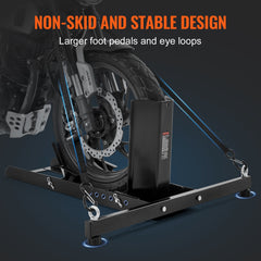 Motorcycle Wheel Chock Upright, 816.5 kg Capacity, Heavy-duty Steel Motorcycle Front Wheel Stand with 6 Adjustable Holes, For 381-558.8 mm Off-Road Motorcycles, Standard Motorcycles