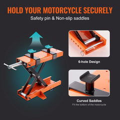 Motorcycle Lift Scissor Jack Stand 1100 Lb with Saddle ATV Lift Dirt Bike
