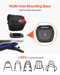 48L Motorcycle Top Case Universal Motorbike Tail with Reflective Panel