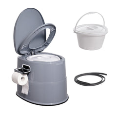 Portable Toilet for Camping, Porta Potty with 5L Detachable Inner Bucket & Removable Paper Holder, Commode with Dual Lids, Travel Toilet for Adults Kids Outdoor Camping Car Long Road Trips