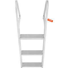 Dock Ladder, Removable 3 Steps, 159 kg Load Capacity, Aluminum Alloy Pontoon Boat Ladder with 101.6 mm Wide Step & Nonslip Rubber Mat, Easy to Install for Ship/Lake/Pool/Marine Boarding