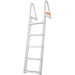 Removable Dock Ladder 5 Steps, 159 kg Load Capacity, Pontoon Boat Ladder with 4'' Wide Step & Nonslip Design for Ship/Lake/Pool/Marine Boarding