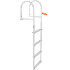 Dock Ladder, Removable 4 Steps, 500 lbs Load Capacity, Aluminum Alloy Pontoon Boat Ladder with 3.1'' Wide Step & Nonslip Rubber Mat, Easy to Install for Ship/Lake/Pool/Marine Boarding