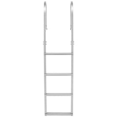 Removable Dock Ladder, 4 Steps, Aluminum Alloy Pontoon Boat Swim Ladder, with Non-Slip Wide Steps, 227 kg Weight Capacity, Quick Release Design, for Lake Swimming, Pool, Boat, Marine Boarding