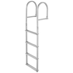 Removable Dock Ladder, 4 Steps, Aluminum Alloy Pontoon Boat Swim Ladder, with Non-Slip Wide Steps, 227 kg Weight Capacity, Quick Release Design, for Lake Swimming, Pool, Boat, Marine Boarding