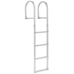 Removable Dock Ladder, 4 Steps, Aluminum Alloy Pontoon Boat Swim Ladder, with Non-Slip Wide Steps, 227 kg Weight Capacity, Quick Release Design, for Lake Swimming, Pool, Boat, Marine Boarding