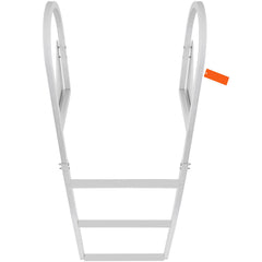 Dock Ladder, Flip-Up 3 Steps, 159 kg Load Capacity, Aluminum Alloy Pontoon Boat Ladder with 50.8 mm Wide Step & Nonslip Rubber Mat, Easy to Install for Ship/Lake/Pool/Marine Boarding