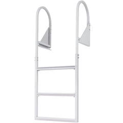 Dock Ladder, Flip-Up 3 Steps, 159 kg Load Capacity, Aluminum Alloy Pontoon Boat Ladder with 50.8 mm Wide Step & Nonslip Rubber Mat, Easy to Install for Ship/Lake/Pool/Marine Boarding
